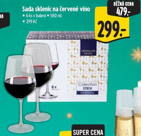 Sada sklenic na červené víno, 6 ks