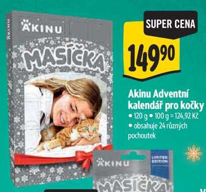 Akinu Adventní kalendář pro kočky, 120 g