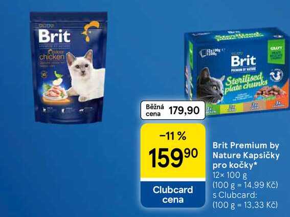 Brit Premium by Nature Kapsičky pro kočky, 12× 100 g