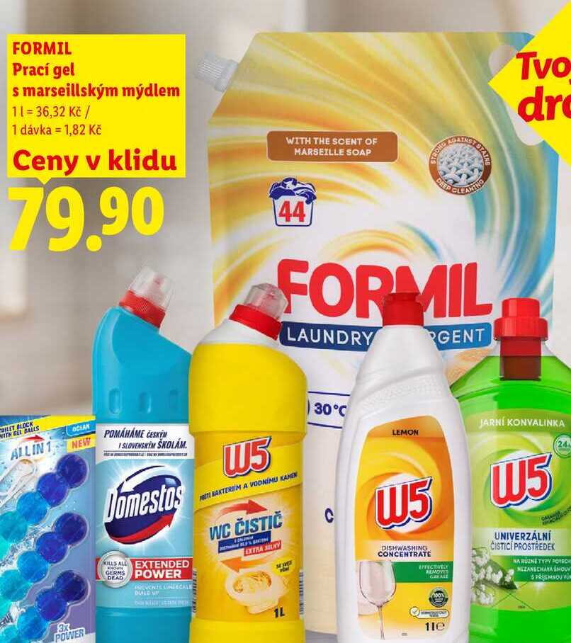 FORMIL Prací gel s marseillským mýdlem, 1 l