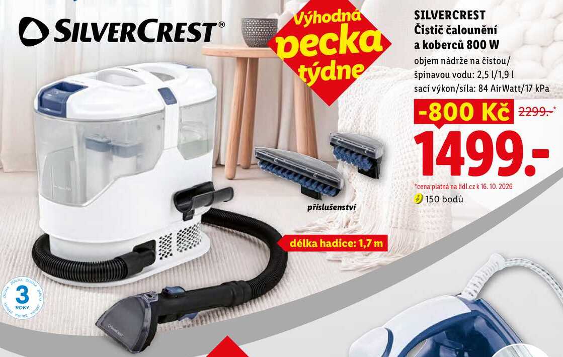 SILVERCREST Čistič čalounění a koberců 800 W, 