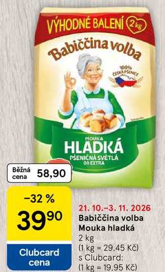 Babiččina volba Mouka hladká, 2 kg