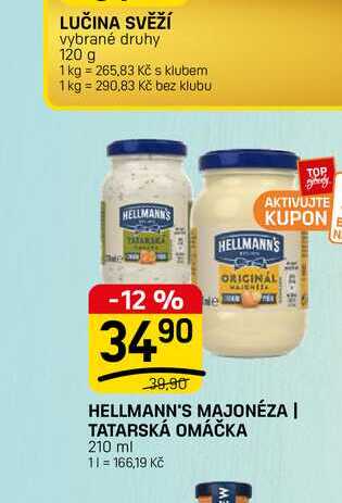 HELLMANN'S MAJONÉZA | TATARSKÁ OMÁČKA 210 ml