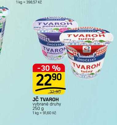 JČ TVAROH vybrané druhy 250 g