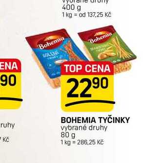 BOHEMIA TYČINKY vybrané druhy 80 g 