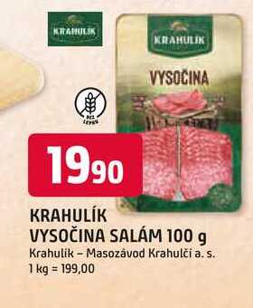 KRAHULÍK VYSOČINA SALÁM 100 g