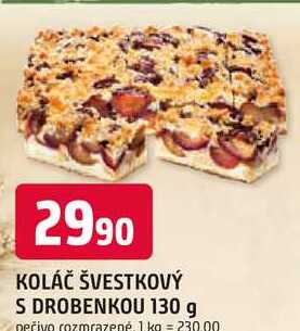 KOLÁČ ŠVESTKOVÝ S DROBENKOU 130 g