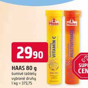 HAAS 80 g šumivé tablety vybrané druhy