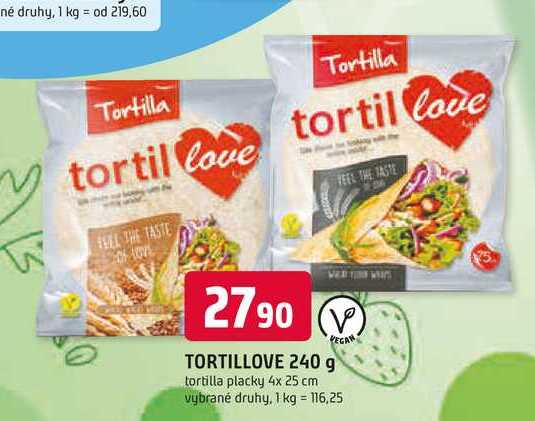 TORTILLOVE 240 g tortilla placky 4x 25 cm 