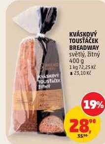 KVÁSKOVÝ TOUSŤÁČEK BREADWAY světlý, žitný, 400 g