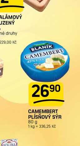 CAMEMBERT PLÍSŇOVÝ SÝR 80 g