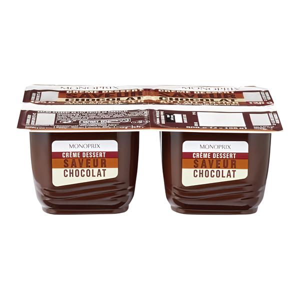 Monoprix Smetanový dezert s příchutí čokolády (4x 125 g)