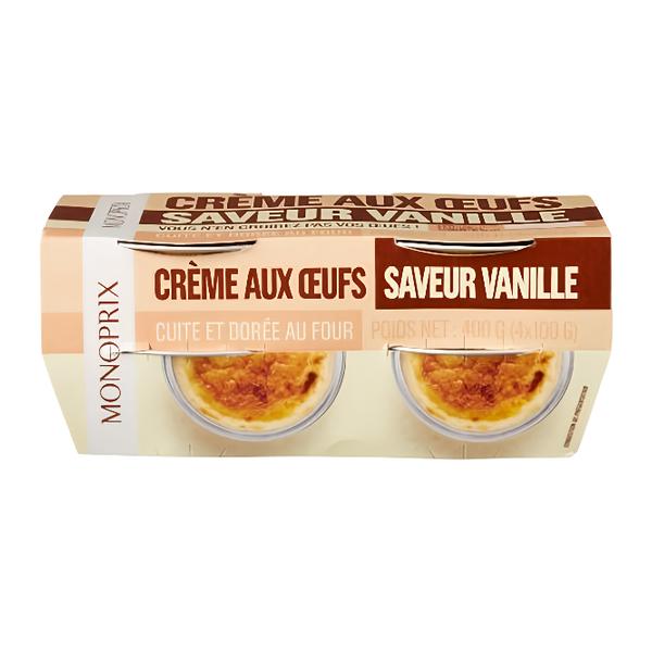 Monoprix Vaječný krém s vanilkovou příchutí (4x 100 g)