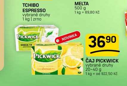 ČAJ PICKWICK vybrané druhy 20-40 g