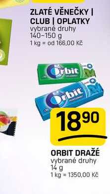 ORBIT DRAŽÉ vybrané druhy 14 g 