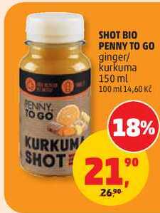 SHOT BIO PENNY TO GO ginger/ kurkuma, 150 ml