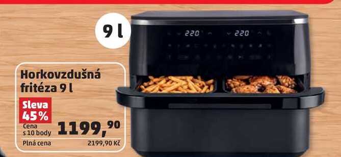 Horkovzdušná fritéza, 9 l