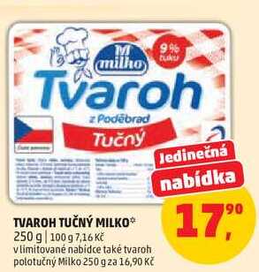 TVAROH TUČNÝ MILKO, 250 g