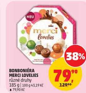 BONBONIÉRA MERCI LOVELIES různé druhy, 185 g
