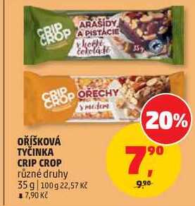 OŘÍŠKOVÁ TYČINKA CRIP CROP různé druhy, 35 g 