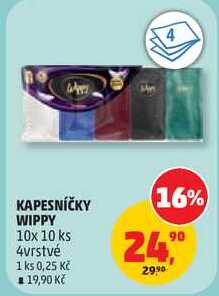 KAPESNÍČKY WIPPY, 10x 10 ks, 4vrstvé