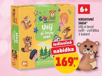 KREATIVNÍ SADA Ušij si lesni svět - zvířátka, 1 balení  