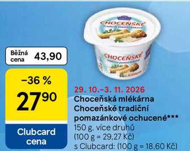 Choceňská mlékárna Choceňské tradiční pomazánkové ochucené, 150 g