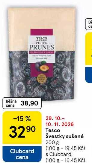 Tesco Švestky sušené, 200 g 