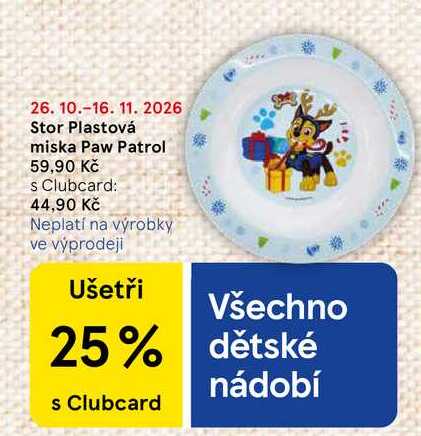 Stor Plastová miska Paw Patrol 