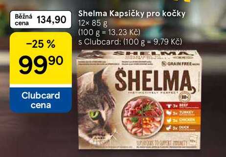 Shelma Kapsičky pro kočky, 12× 85 g 