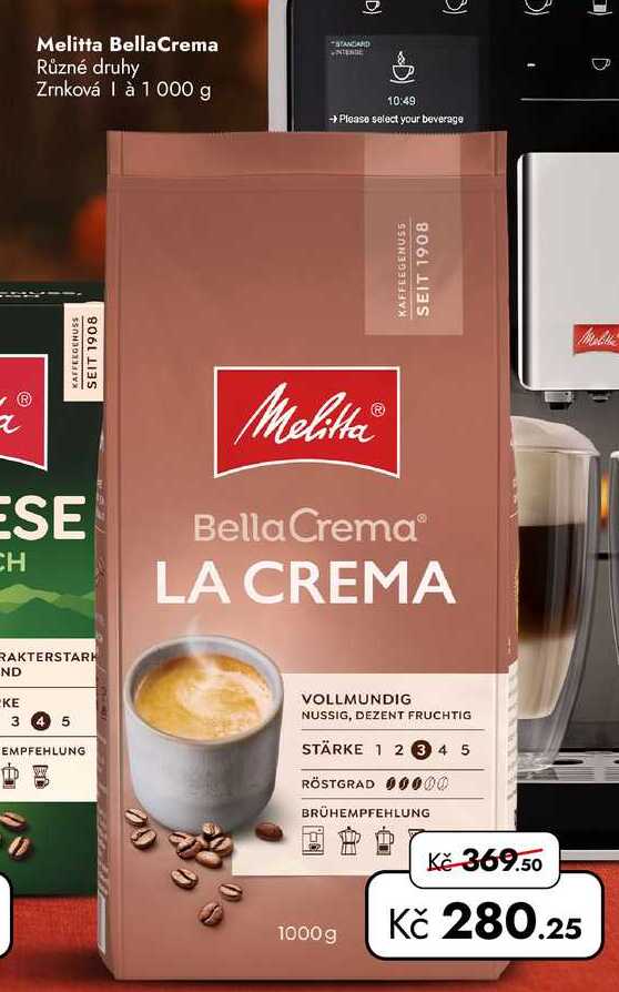 Melitta BellaCrema Zrnková 1000 g