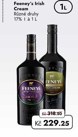 Feeney's Irish Cream Různé druhy 17% 1L
