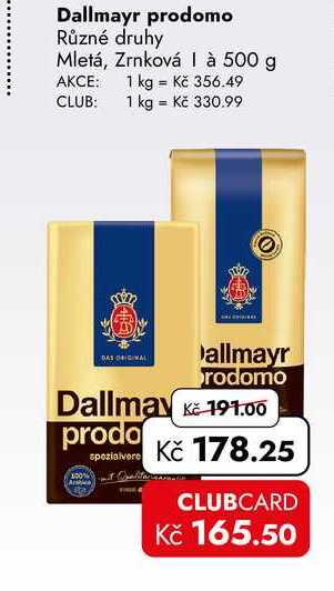 Dallmayr prodomo Mletá, Zrnková 500 g