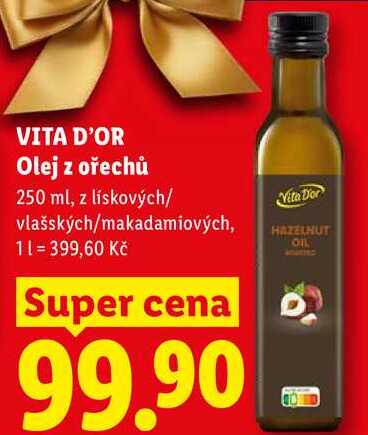 VITA D'OR Olej z ořechů, 250 ml
