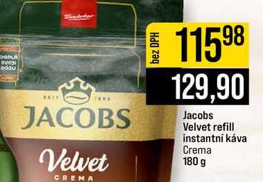 Jacobs Velvet refill instantní káva Crema 180 g
