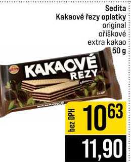 Sedita Kakaové řezy oplatky original oříškové extra kakao 50 g 