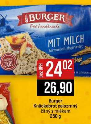 Burger Knäckebrot celozrnný žitný s mlékem 250 g 