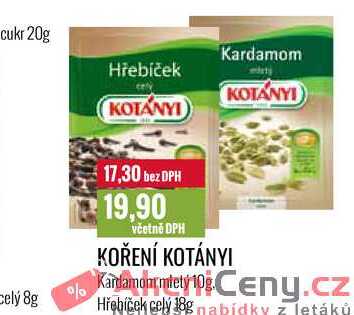 KOŘENÍ KOTÁNYI Kardamon, Hřebíček celý