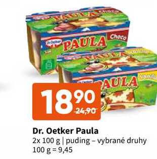 Dr. Oetker Dezert Paula 2×100 g, vybrané druhy 200g