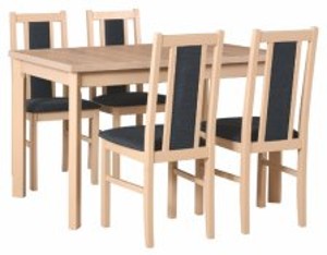 MILÉNIUM 1 Jídelní set, stůl + 4 židle, dub sonoma