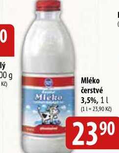 Mléko čerstvé 3,5%, 1l