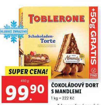 ČOKOLÁDOVÝ DORT S MANDLEMI, 450 g
