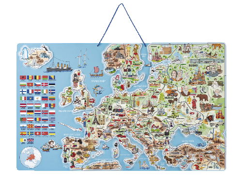 Woody Magnetická mapa Evropy