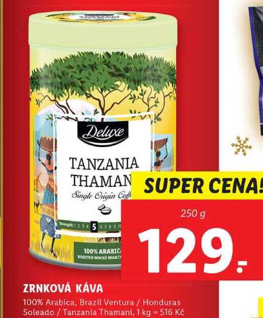 ZRNKOVÁ KÁVA 100% Arabica, Brazil Ventura / Honduras Soleado / Tanzania Thamani, 250 g