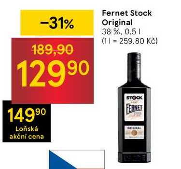 Fernet Stock Original 38 %, 0.5 l