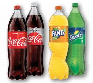 COCA COLA, FANTA, SPRITE, KINLEY TONIC