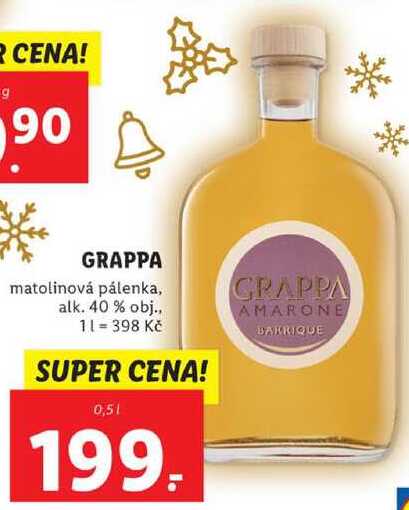 GRAPPA matolinová pálenka, 0,5 l