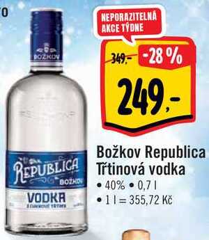 Božkov Republica Třtinová vodka, 0,7 l