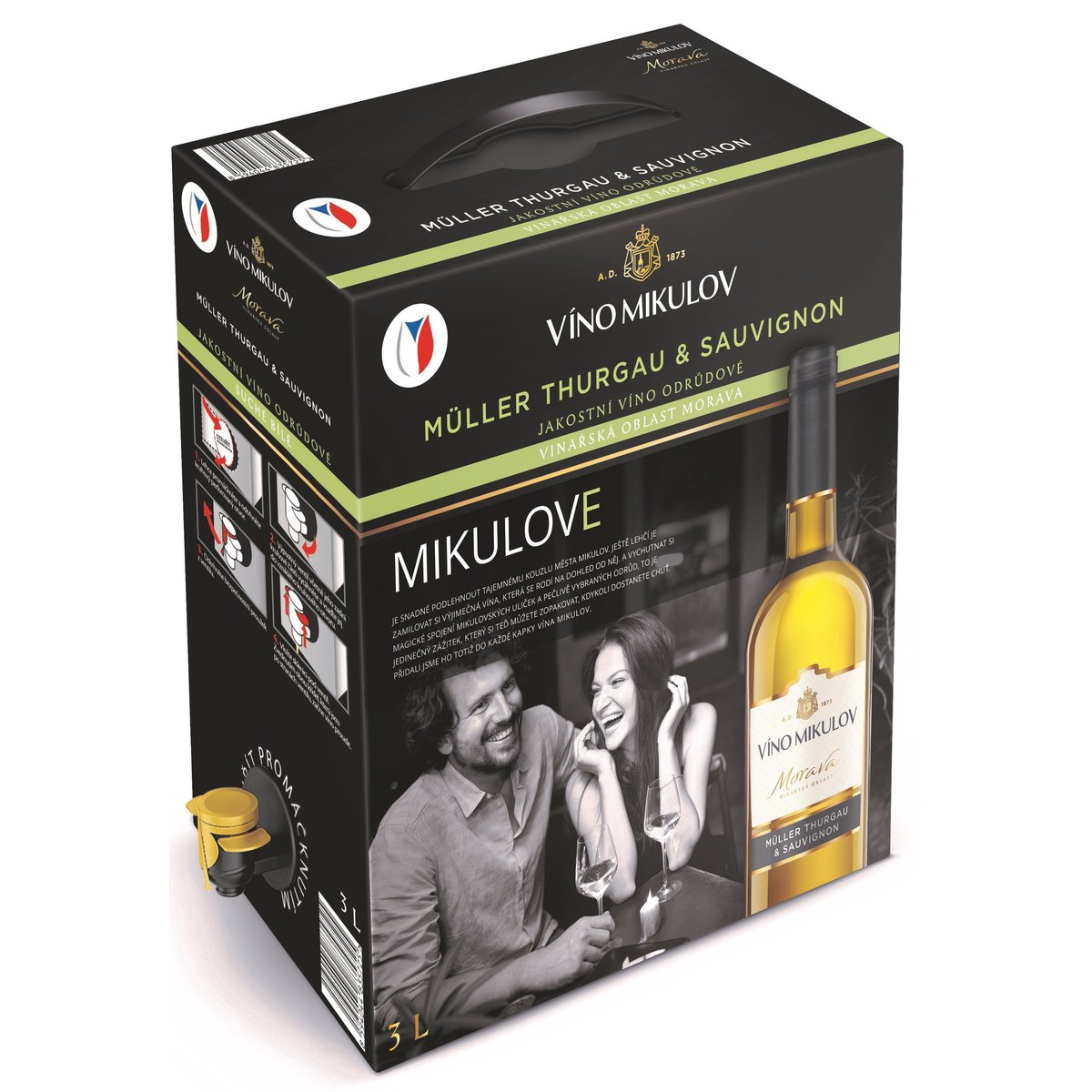 Víno Mikulov Morava Müller Thurgau & Sauvignon bag in box