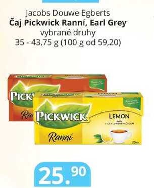 Pickwick Ranni Earl Grey vybrané druhy 35 - 43,75 g v akci | AkcniCeny.cz